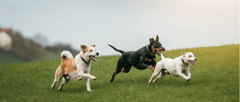 dogs running